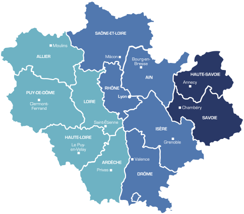 carteAURA-recherche-fuites2 interventions en Rhône-Alpes, Auvergne et Bourgogne